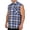 Blue, variant on BLTIBY Men's Sleeveless Plaid Tank Tops Button Down Casual Cowboy Vest Shirts with Pockets Watermelon Red L