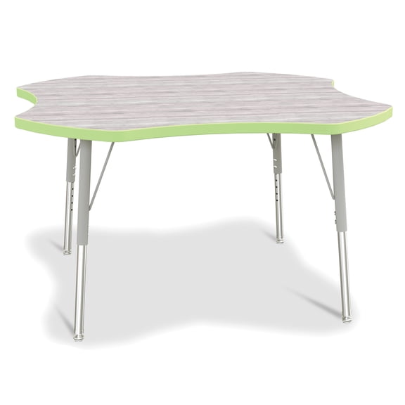 Berries Four Leaf Activity Table - E-height - Driftwood Gray/Key Lime/Gray