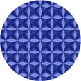 thumbnail image 1 of Ahgly Company Machine Washable Indoor Round Transitional Blue Ribbon Blue Area Rugs, 4' Round, 1 of 7