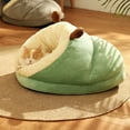 thumbnail image 6 of RKSTN Bed for Dog and Cat, Pet Bed, Plush Hooded Cat Beds for Indoor Cats, Anti Slip Self Warming Cats Beds Cave, Ideal for Indoor Use - Fits up to 6lbs (15.8"x11.8", S, Green), 6 of 8