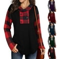thumbnail image 4 of Splicing Sweatshirt, Pullover Women Top Hooded Polyester Fiber  For Autumn Outfit, 4 of 6