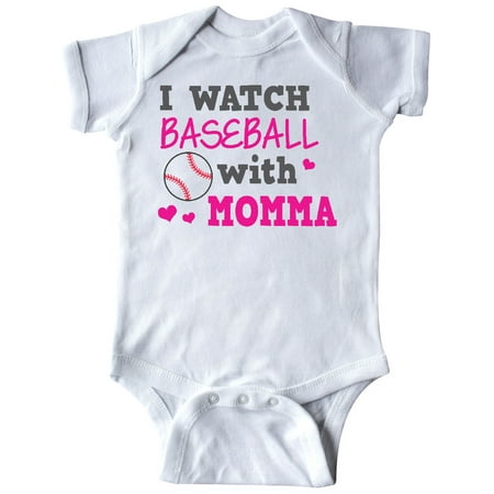 

Inktastic I Watch Baseball with My Momma Gift Baby Girl Bodysuit