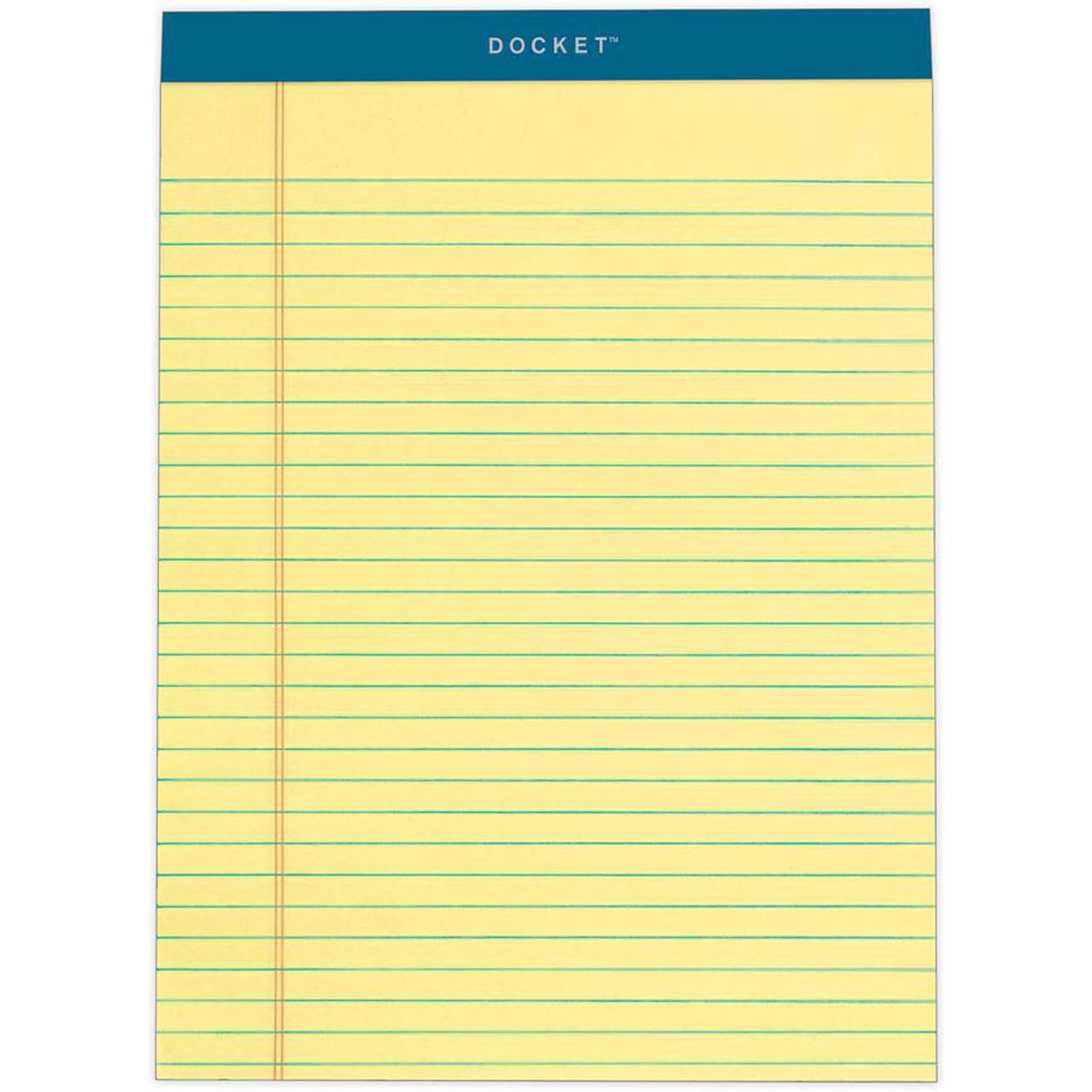 TOPS Docket Letr-Trim Legal Rule Canary Legal Pads - 50 Sheets - Double Stitched - 0.34" Ruled - 16 lb Basis Weight - 8
