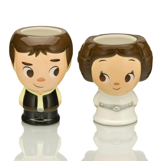 Set de tazas de cerámica de Star Wars Han Solo y la princesa Leia, 473 ml