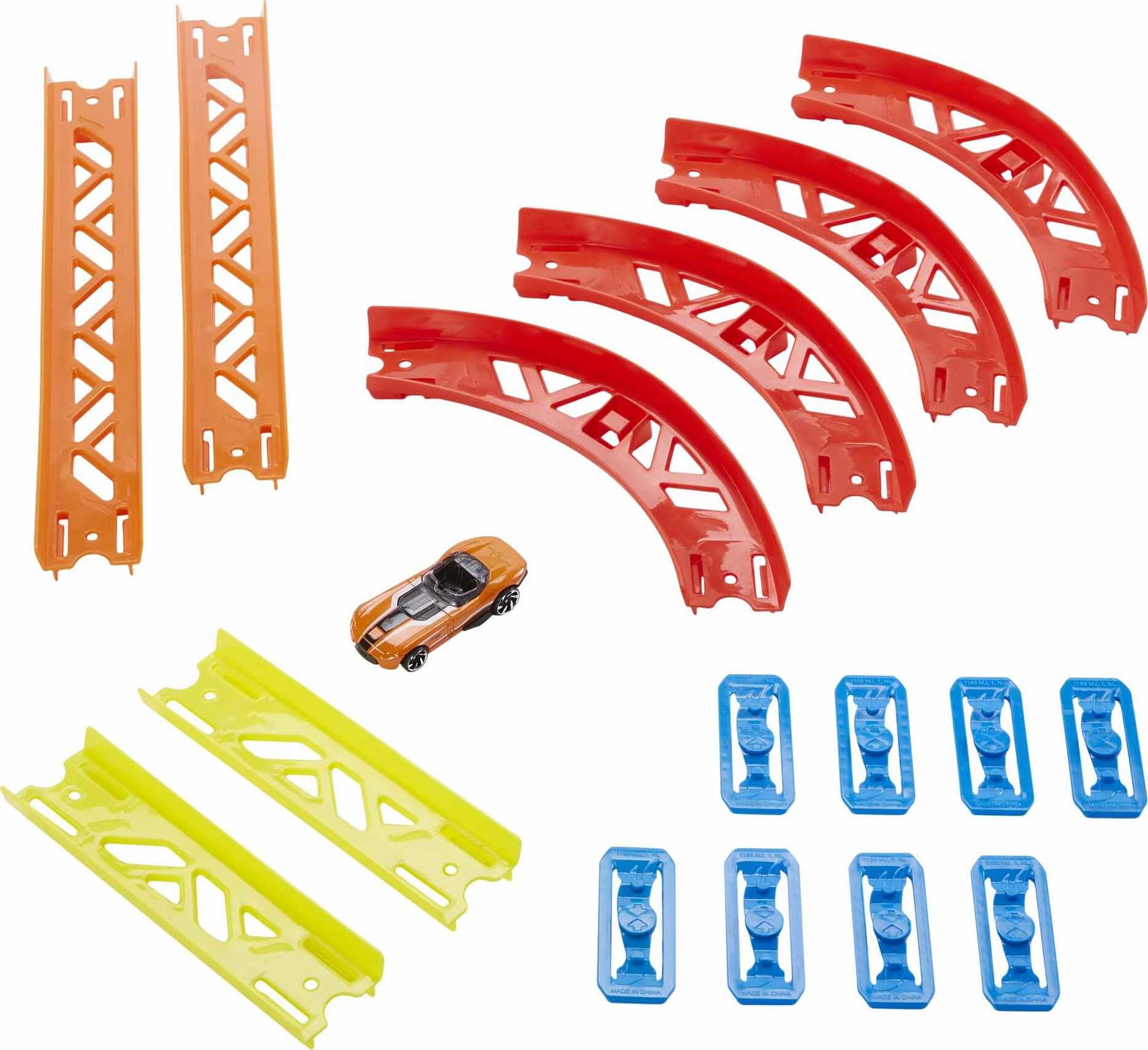 Hot Wheels Curve Tracks 4-Pack 8 Pieces Plus 4 Connectors 10 Long