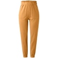 thumbnail image 3 of Womens Plus Size Pants Casual Solid Harlen Long Pant with Pocket Comfortable Loose Trousers for Women Yellow XL, 3 of 9