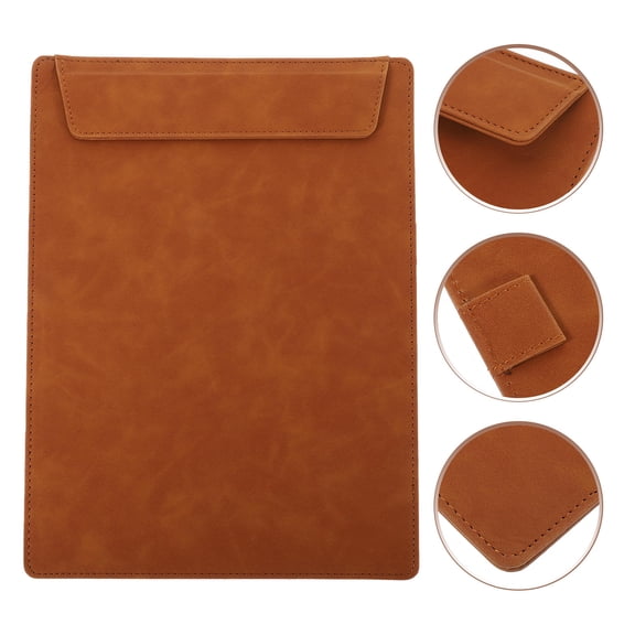 AURARMLET Brown Work Clipboard with Storage Compartment and Writing Board, Logistics Organizer, 1 Set