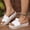 White, variant on Womens Espadrille Wedge Sandals Bow Decor Open Toe Breathable Hemp Woven Platform Slides for Beach Summer Daily Walking