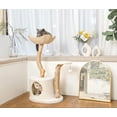 thumbnail image 2 of Modern Cat Tree for Indoor Small Cats - Real Wood Cat Tower with Scratch Post Hiding Enclosure-Unique Cat Tree, 2 of 6