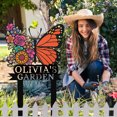 thumbnail image 4 of Personalized Garden Signs, Custom Metal Colorful Butterfly Garden Sign for Outside, Butterfly Garden Stake Metal Sign Garden Name Sign, Garden Decor Sign Yard Sign with Stakes(16inches-Nonporous), 4 of 8