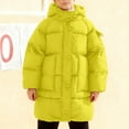 thumbnail image 2 of HNMKIU Winter Girls Hooded Long Down Coat Thickened Warm Padded Jacket Winter Coats for Girls Outerwear for Cold Weather and Comfort 3-14 Years Yellow,9-10 Years, 2 of 5