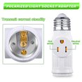 thumbnail image 2 of 3 Prong Light Socket Adapter, E26 Light Socket to Plug Adapter, E26 Base to 2/3 Prong Outlet Plug Splitter Converter, Polarized Light Socket Adapter for Garage Porch Yard CCTV, White, 2 Pack, 2 of 8