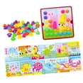 thumbnail image 1 of Juguete a juego de colores, tableros de clavijas de mosaico, actividades de juego, manualidades, 46 botones y 12 imágenes con clavijas para niños de Estilo A CUTICAT Tablero de mosaico, 1 of 8