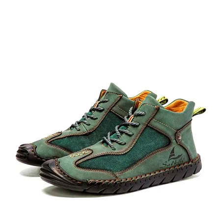 

FLYLAND Men‘s Retro Casual Lightweight Wear-resistant Lace-Up Ankle Boots With Rubber Sole