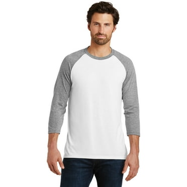 District Made Mens Perfect Tri 3/4-Sleeve Raglan. Dm136