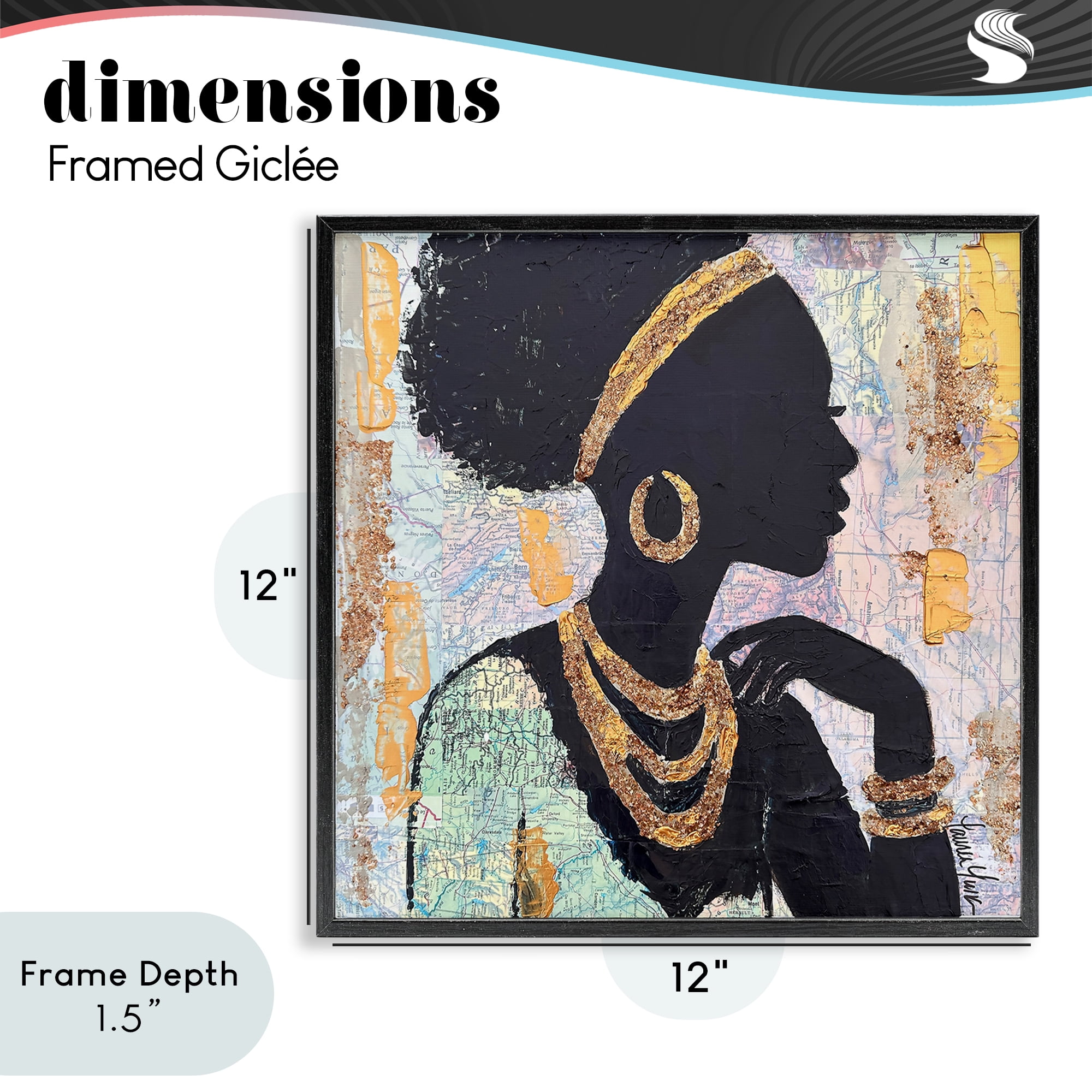 Stupell Industries Jewelry Clad Girl Silhouette Black Framed Giclee Art, design by Lauren Luna