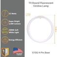 thumbnail image 3 of Diodesy- Pack of 2 FC12T9/WW T9 Circline Round Fluorescent Light Bulb, Circular Lamp Replacement for Circle Ceiling Fixture Lamp, Kitchen and Bath Fluorescent Lamp, 3000K Soft White, 32W, 2600 Lumen, 3 of 3
