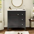 thumbnail image 3 of Eowynic 30" Bathroom Vanity with Ceramic Sink, Black Bathroom Cabinet with 3 Drawers, 3 of 8