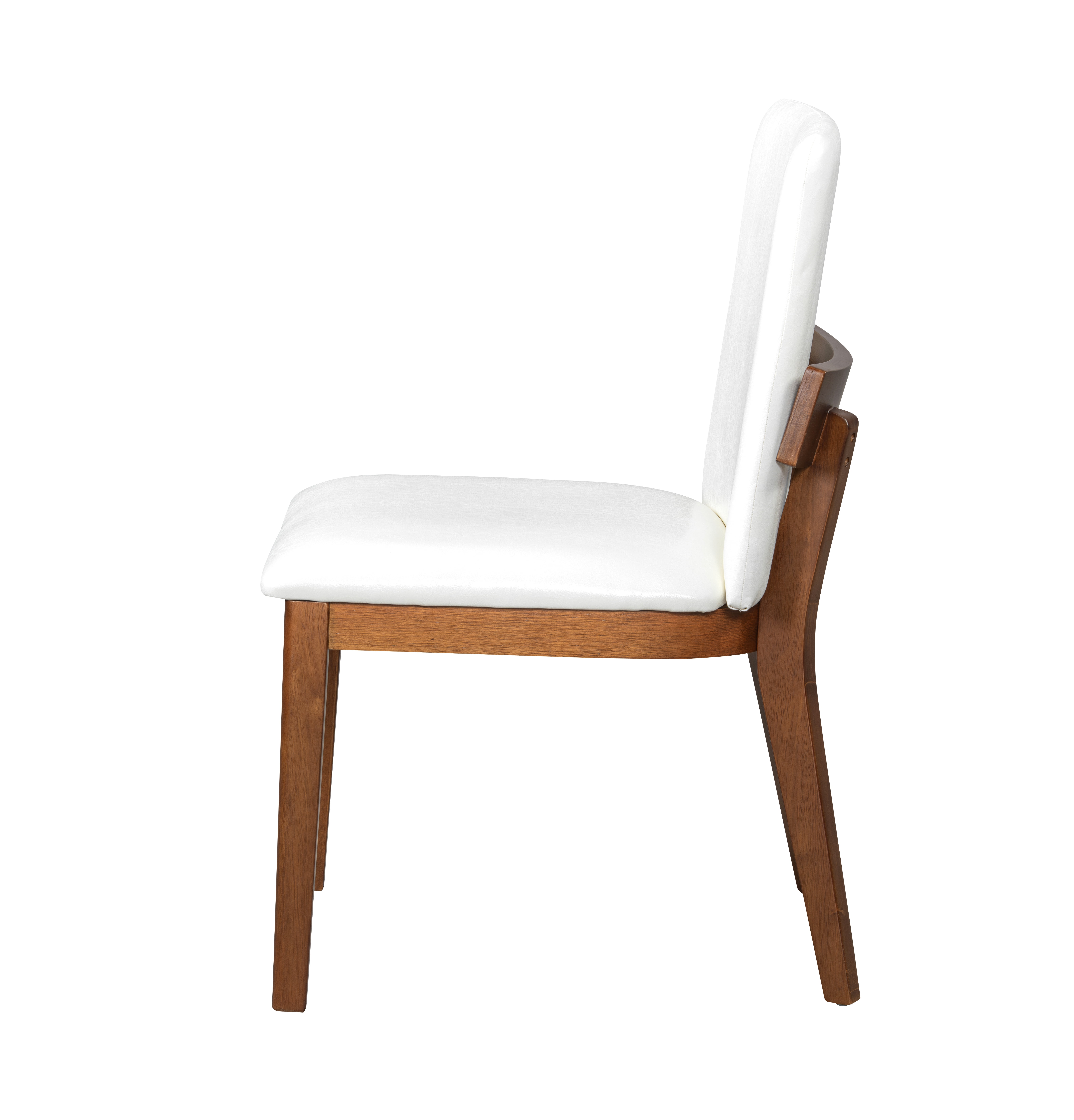 Euroco Wooden Dining Chairs Set of 2, Modern PU Leather Upholstered Kitchen Side Chairs, Farmhouse Dining Room Chair for Living Room,Walnut