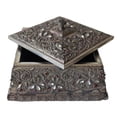 thumbnail image 2 of Jeco HD-HAB001-L Square Pattern Wood Box, Brown - Large, 2 of 2