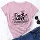 thumbnail image 2 of Camiseta de manga corta con estampado bonito para el día del maestro y cuello redondo suelto a la moda para mujer Pompotops hfajkhk138004, 2 of 7