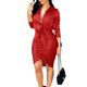 thumbnail image 5 of Vestido informal de manga larga con cuello en V y encaje para mujer: poliéster, tallas S-XXL, elegante para el día a día en invierno/otoño., 5 of 8