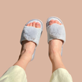 thumbnail image 3 of Women Pom-pom Slippers Open Toe Slippers for Women's House Slippers Wedding Fluffy Slippers Bride White Slippers Bridesmaid Slippers for Bridal Shower Party Bridesmaid Gifts, 3 of 3