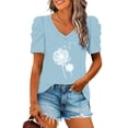 thumbnail image 2 of Blusas de Manga Corta para las Mujeres, Blusa de Camiseta Suelta Casual Hecha de Tela Cómoda para Todo el Uso Diario de Temporada, Blusas para las Mujeres Casual, 2 of 8
