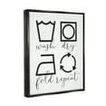 thumbnail image 3 of Stupell Industries Helpful Laundry Symbol Calligraphy Guide Chart Graphic Art Jet Black Floating Framed Canvas Print Wall Art, Design by Lettered and Lined, 3 of 5