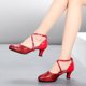 thumbnail image 1 of Zapatos de baile latino de suela blanda, zapatos de salón para mujer, zapatos de baile para niñas, zapatillas de baile, zapatos latinos de práctica de tacón alto, 1 of 5