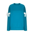 thumbnail image 5 of Trubkh Sweatshirts for Women Womens Sweat Shirts No Hood Sweatshirts for Women Trendy Crew Neck Sweatshirts Women Tops for Women Trendy Hoodless Sweatshirt Womens Light Blue M, 5 of 6
