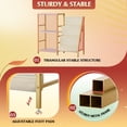 thumbnail image 5 of Olakee Record Player Table, with 3-Tier Vinyl Storage for 220 Albums, for Living Room Music Room Study, Gold and White, 5 of 8