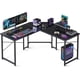 thumbnail image 1 of Escritorio para computadora, Escritorio en l, Escritorio Gamer de 51 Pulgadas con Soporte para Monitor, Mesa de computadora esquinero, Resistente, Superficie de Fibra de Carbono, Negro, 1 of 7