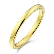 Bling Jewelry Womens Thin Stackable Minimalist Titanium Wedding Band Ring - Black Dome Comfort Fit