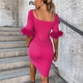 thumbnail image 4 of CEHVOM Robe Mini à Manches Mi-Longues Pliable Mode Femme Florale Couleur Unie en Solde, 4 of 7