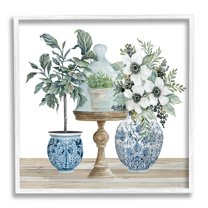 Stupell Assorted Floral Blossoms Array Botanical & Floral Painting White Framed Art Print Wall Art