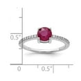 thumbnail image 2 of 925 Sterling Silver Rhodium Plated 1.43r Ruby and .12wt White Topaz Ring Size 7 Ring for Women, 2 of 2