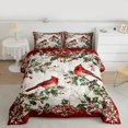 thumbnail image 2 of Manfei Merry Xmas Bedding Comforter Set,Christmas Cardinals Twin Comforter Sets,Retro Red Berry Bedding Set For Men Women,Luxury Bedroom Decor Reversible,2 Pieces, 2 of 8