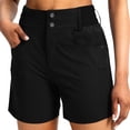 thumbnail image 2 of Axiiglly Athletic Shorts for Women Elastic Waist Button Workout Shorts with Pockets Summer Casual Ourdoor Solid Color Shorts S-3XL, 2 of 8