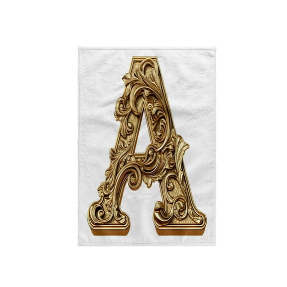 3dRose, Elegant Image Of Gold Victorian Ornate Monogram Initial A, 15x22 Hand Towel