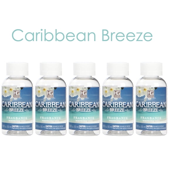 Hosley's 5 Pack of 55ml Fragranced Warming Oils - CARIBBEAN BREEZE W1