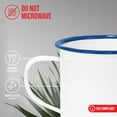 thumbnail image 5 of Red Co. Set of 6 Enamelware Metal Medium Classic 12 Oz Round Coffee and Tea Mug with Handle, Solid White/Navy Blue Rim, 5 of 10