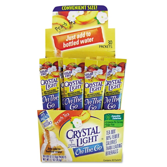 Crystal Light Flavored Drink Mix, Peach Tea, 30 .09oz Packets/Box