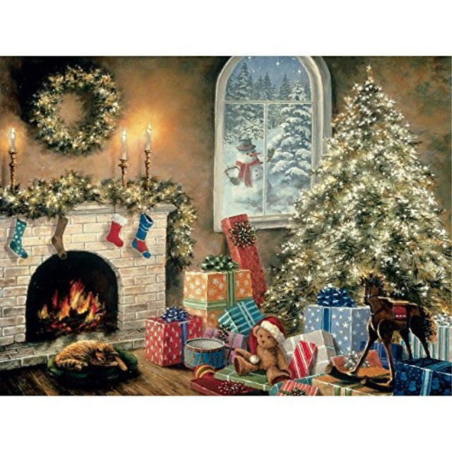 Photo 1 of Bits and Pieces - 300 Large Piece Glow in The Dark Puzzle for Adults - Not a Creature was Stiring, Christmas Eve, Holiday - by Artist Nicky Boehme - 300 pc Jigsaw