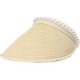 thumbnail image 5 of CoCopeaunts Women's Wide Brim Sun Hats, Pearl Straw Sun Visor Hat Summer UV Protection Beach Cap, Straw Golf Visor Hat for Girls, 5 of 7