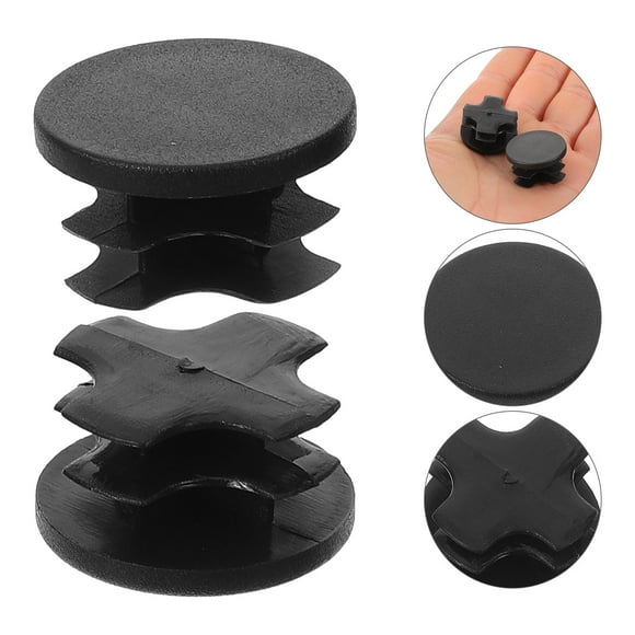 RUNROTOO 100pcs Plastic End Plugs Round End Cap for Handrails in Mechanical Components