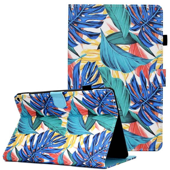 Allytech Case for Kindle Fire HD 10 Plus (11th Gen 2021), Fire HD 10.1" 2021 Cover, Auto Sleep Wake Stand Protective Case Flip PU Leather TPU Back Wallet Case with Pen Holder, Palm Leaves