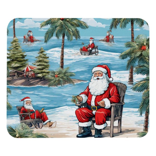 Alfombrilla de ratón con diseño de Isla de Papá Noel, base de goma antideslizante, cuadrada, protector para portátil, para escribir, para juegos de ordenador, para la escuela, la oficina y