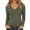 #Army Green, variant on Women's V Neck Solid Slim Fit Long Sleeve T Shirt, Casual Cropped Basic Top,L,Women's Plus Size