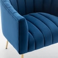 thumbnail image 6 of SEYNAR Oversized Glam Velvet Pumpkin Barrel Accent Chair,Modern Upholstered Cream Side Sofa Armchair for Living Room,Vanity (Navy), 6 of 16